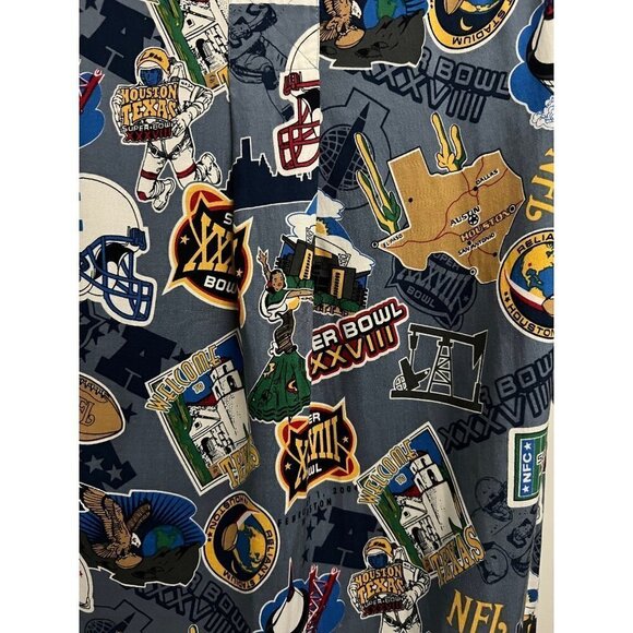 NFL Football SUPER BOWL XXXVIII Texas Men Hawaiian Button Up Shirt Small Pocket - Picture 5 of 7